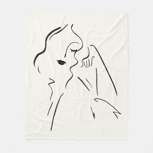 Eenvoudige studie - Schets van een dame Fleece Deken (Voorkant)