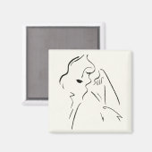 Eenvoudige studie - Schets van een dame Magneet (Voorkant / Achterkant)