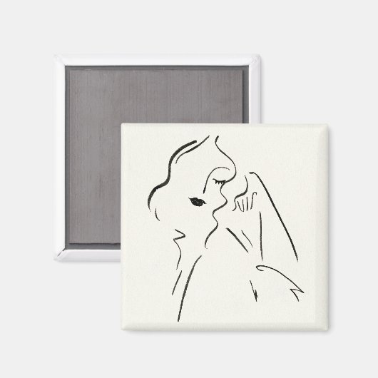 Eenvoudige studie - Schets van een dame Magneet (Voorkant / Achterkant)