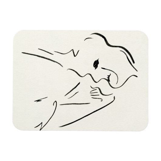 Eenvoudige studie - Schets van een dame Magneet (Horizontaal)