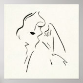 Eenvoudige studie - Schets van een dame Poster (Voorkant)