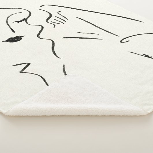 Eenvoudige studie - Schets van een dame Sherpa Deken (3/4)