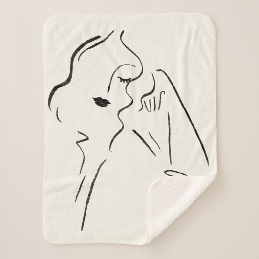 Eenvoudige studie - Schets van een dame Sherpa Deken (Voorkant)