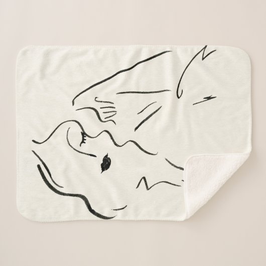 Eenvoudige studie - Schets van een dame Sherpa Deken (Voorkant (horizontaal))