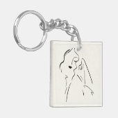 Eenvoudige studie - Schets van een dame Sleutelhanger (Voorkant Links)