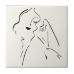 Eenvoudige studie - Schets van een dame Tegeltje<br><div class="desc">Eenvoudige studie II van Victoria Borges. | 139038 GG</div>