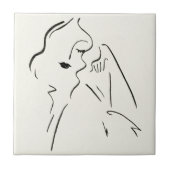 Eenvoudige studie - Schets van een dame Tegeltje (Voorkant)