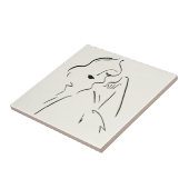 Eenvoudige studie - Schets van een dame Tegeltje (Zijkant)