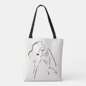 Eenvoudige studie - Schets van een dame Tote Bag (Achterkant)