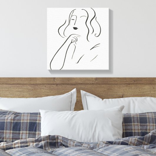 Eenvoudige studie - Schets van een vrouw Canvas Afdruk (Insitu (Slaapkamer))
