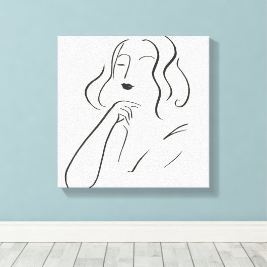 Eenvoudige studie - Schets van een vrouw Canvas Afdruk (Insitu (Houten vloer))