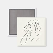 Eenvoudige studie - Schets van een vrouw Magneet (Voorkant / Achterkant)