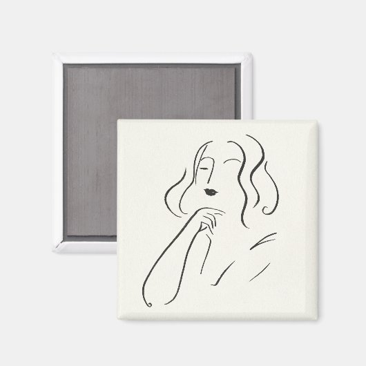 Eenvoudige studie - Schets van een vrouw Magneet (Voorkant / Achterkant)