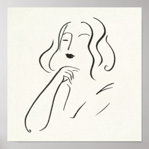 Eenvoudige studie - Schets van een vrouw Poster