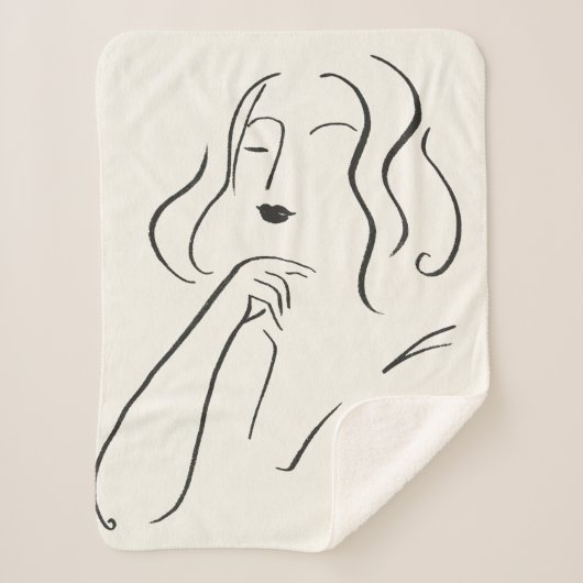 Eenvoudige studie - Schets van een vrouw Sherpa Deken (Voorkant)
