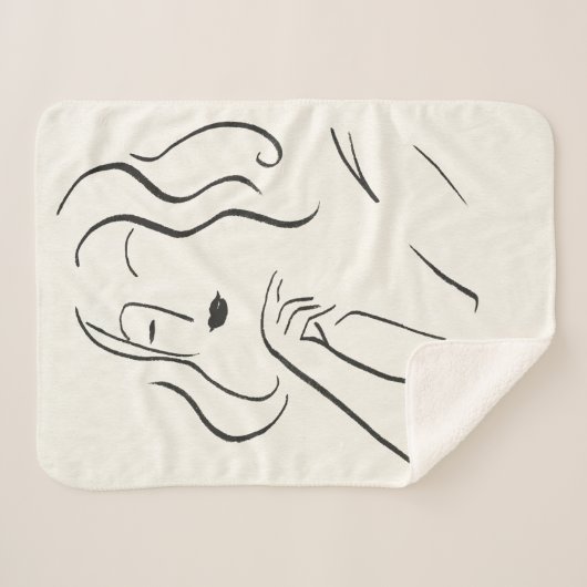 Eenvoudige studie - Schets van een vrouw Sherpa Deken (Voorkant (horizontaal))