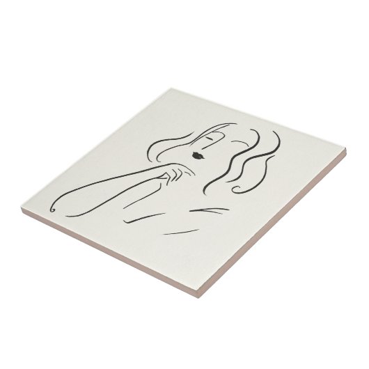 Eenvoudige studie - Schets van een vrouw Tegeltje (Zijkant)