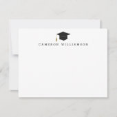 Eenvoudige studiepunt in zwart, persoonlijk bedankkaart (Voorkant)