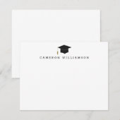 Eenvoudige studiepunt in zwart, persoonlijk bedankkaart (Voorkant / Achterkant)