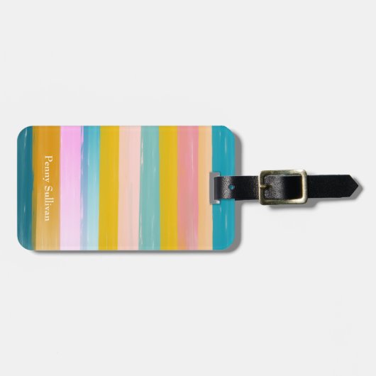 Eenvoudige stutbare Abstracte Waterverf strepen in Bagagelabel (Voorkant horizontaal)