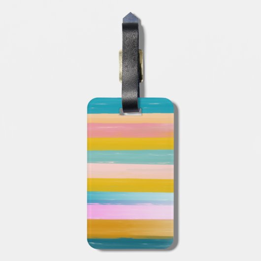 Eenvoudige stutbare Abstracte Waterverf strepen in Bagagelabel (Achterkant verticaal)