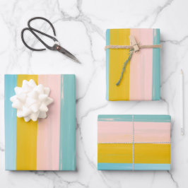 Eenvoudige stutbare Abstracte Waterverf strepen in Inpakpapier Vel