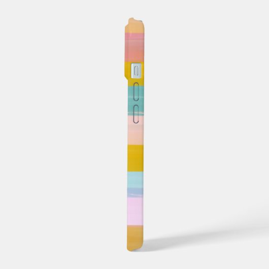 Eenvoudige stutbare Abstracte Waterverf strepen in iPhone 15 Case (Linkerkant)