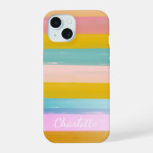 Eenvoudige stutbare Abstracte Waterverf strepen in iPhone 15 Case (Achterkant)
