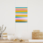 Eenvoudige stutbare Abstracte Waterverf strepen in Poster (Keuken)