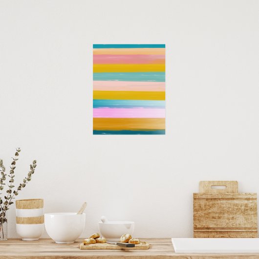 Eenvoudige stutbare Abstracte Waterverf strepen in Poster (Keuken)