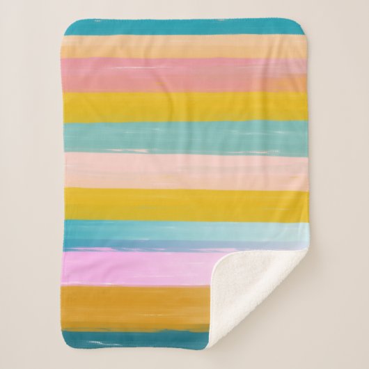 Eenvoudige stutbare Abstracte Waterverf strepen in Sherpa Deken (Voorkant)