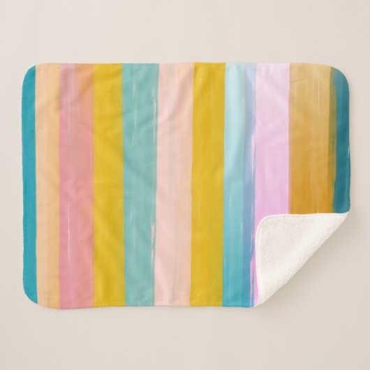 Eenvoudige stutbare Abstracte Waterverf strepen in Sherpa Deken (Voorkant (horizontaal))