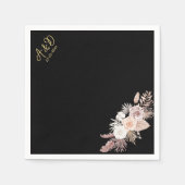 EENVOUDIGE STYLISH BOHO BLACK FLORAL bruiloft Servet (Voorkant)