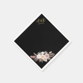 EENVOUDIGE STYLISH BOHO BLACK FLORAL bruiloft Servet (Hoek)