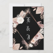 EENVOUDIGE STYLISH BOHO BLACK FLORAL WEDING KAART (Voorkant)