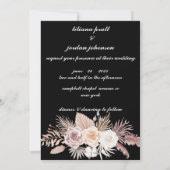 EENVOUDIGE STYLISH BOHO BLACK FLORAL WEDING KAART (Achterkant)
