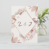 EENVOUDIGE STYLISH BOHO FLORAL WEDDING INVITATION KAART (Staand voorkant)