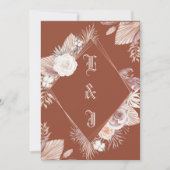 EENVOUDIGE STYLISH BOHO TERRACOTTA FLORAL WEDING KAART (Voorkant)