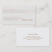 Eenvoudige subtiele gestreepte elegante witte Foli Visitekaartje (Voorkant / Achterkant)