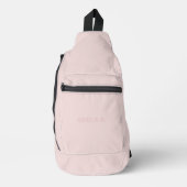 Eenvoudige Subtiele Roze Naam op Zachte Blush Roze Sling Bag (Voorkant)