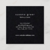 Eenvoudige Subtiele Zilveren Kissing Lips Make-up  Vierkante Visitekaartje (Achterkant)