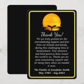 Eenvoudige Sunset Angel begrafenis Dank u kaart (Voorkant / Achterkant)