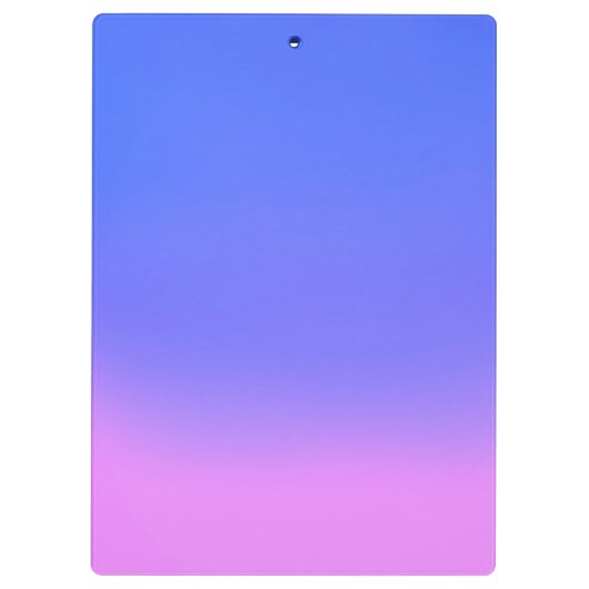 Eenvoudige Sunset Ombre Effect Blauw Roze Klembord (Achterkant)