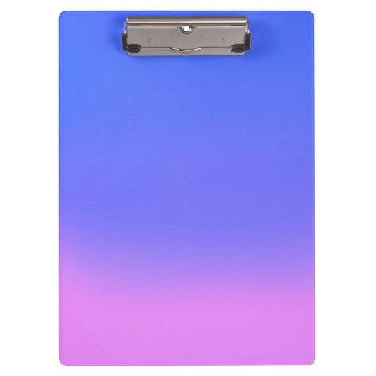 Eenvoudige Sunset Ombre Effect Blauw Roze Klembord (Voorkant)