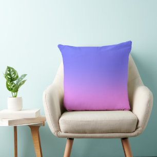 Eenvoudige Sunset Ombre Effect Blauw & Roze Kussen