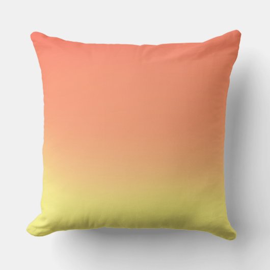 Eenvoudige Sunset Ombre Effect geel & sinaasappel Kussen (Voorkant)