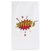 Eenvoudige Superdad Comic Retro Pop Art | Gift Bag Klein Cadeauzakje (Achterkant)
