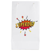 Eenvoudige Superdad Comic Retro Pop Art | Gift Bag Klein Cadeauzakje (Voorkant)