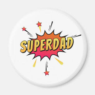 Eenvoudige Superdad Comic Retro Pop Art   Magneet