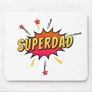Eenvoudige Superdad Comic Retro Pop Art MUISMAT